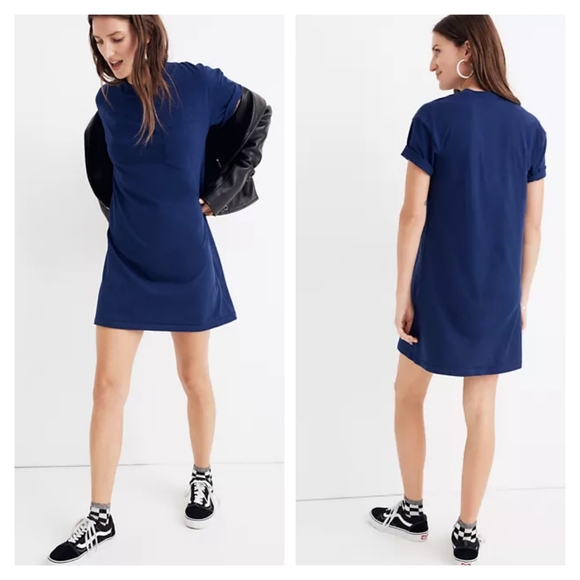 Madewell Pocket Tee Dress - Black - Picture 1 of 8
